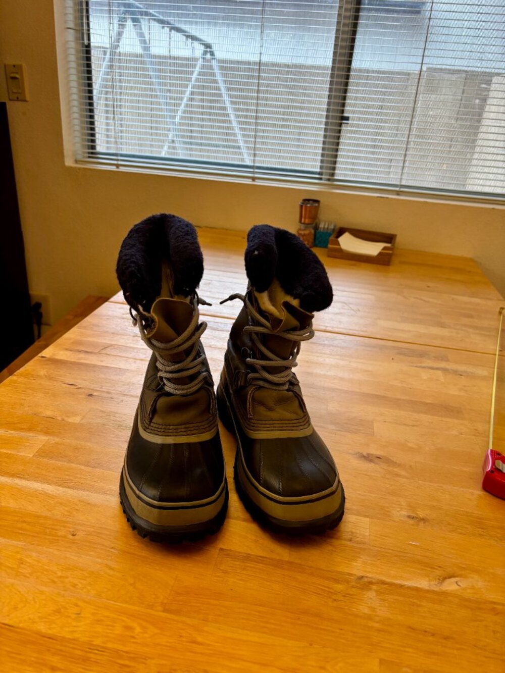 Sorel Caribou Womens Boots Size 9 Navy Grey - Rubber Wool Leather